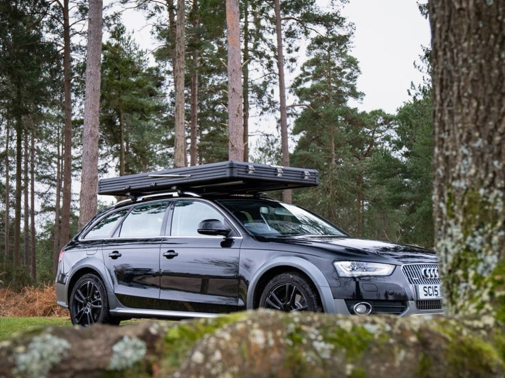 Closed TentBox Cargo 2.0 Mounted On An Audi