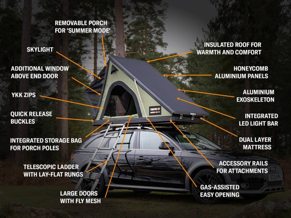 TentBox Cargo 2.0 Hard Shell Roof Top Tent Features