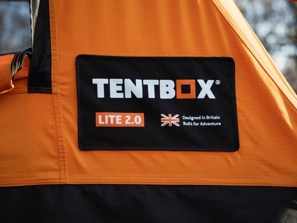 Close Up View Of The TentBox Logo On The TentBox Lite 2.0