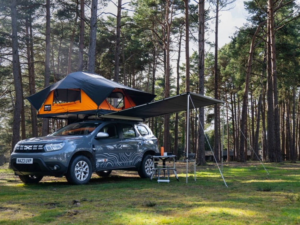 TentBox Universal Side Awning With A Roof Top Tent Mounted