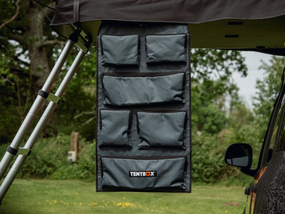 TentBox Utility Pockets Hanging From A Roof Top Tent