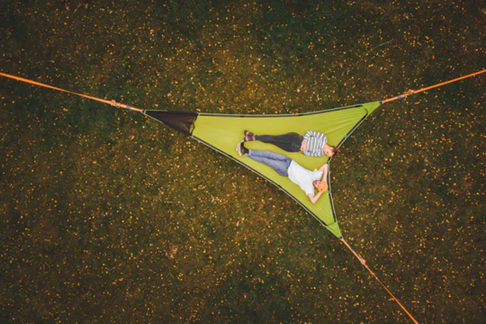 Top View Of Two People Resting On A Tentsile Duo 2 Person Double Camping Hammock
