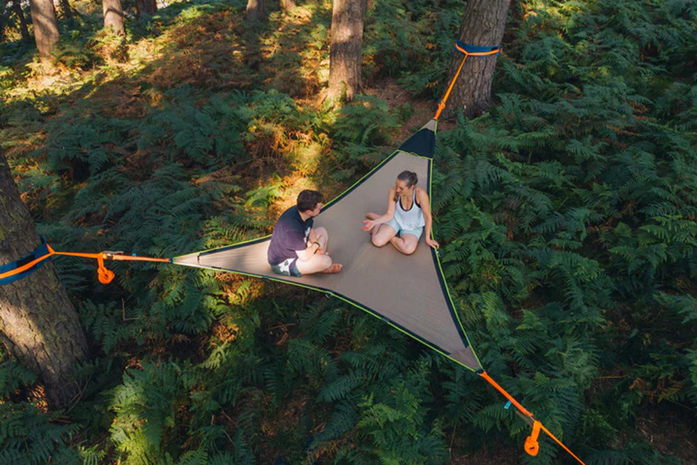 People Sitting On A Tentsile Safari Duo 2 Person Camping Hammock