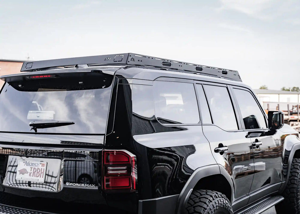 Rear view of DRIFTR LC250 roof rack