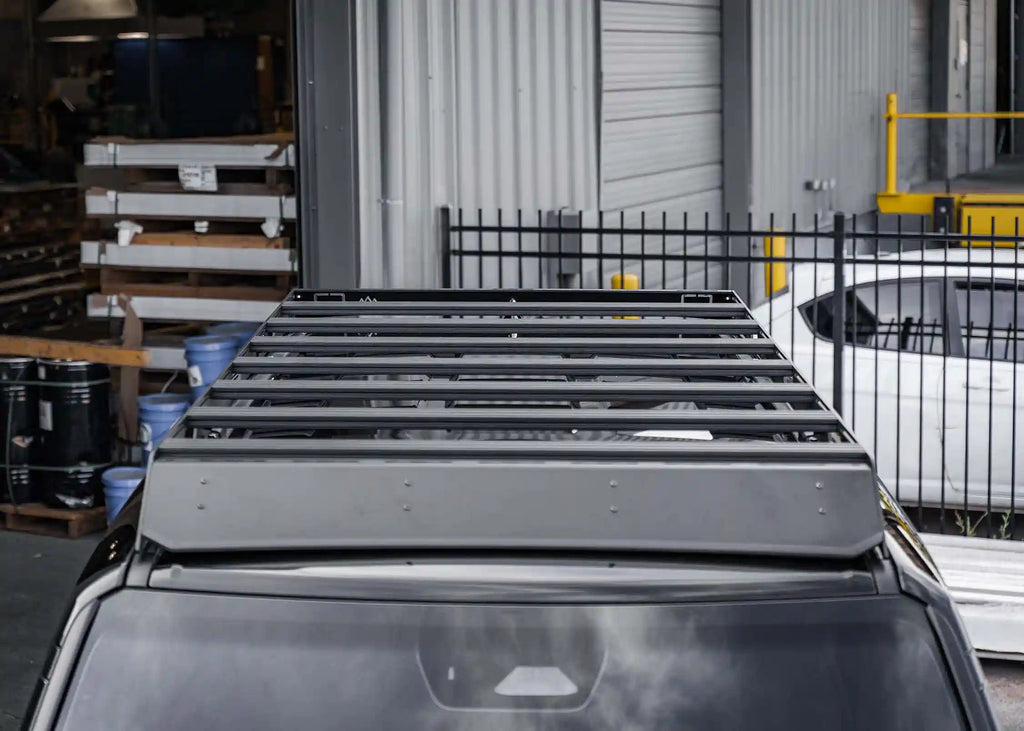 Front view of Backwoods DRIFTR LC250 roof rack for Toyota Land Cruiser 250