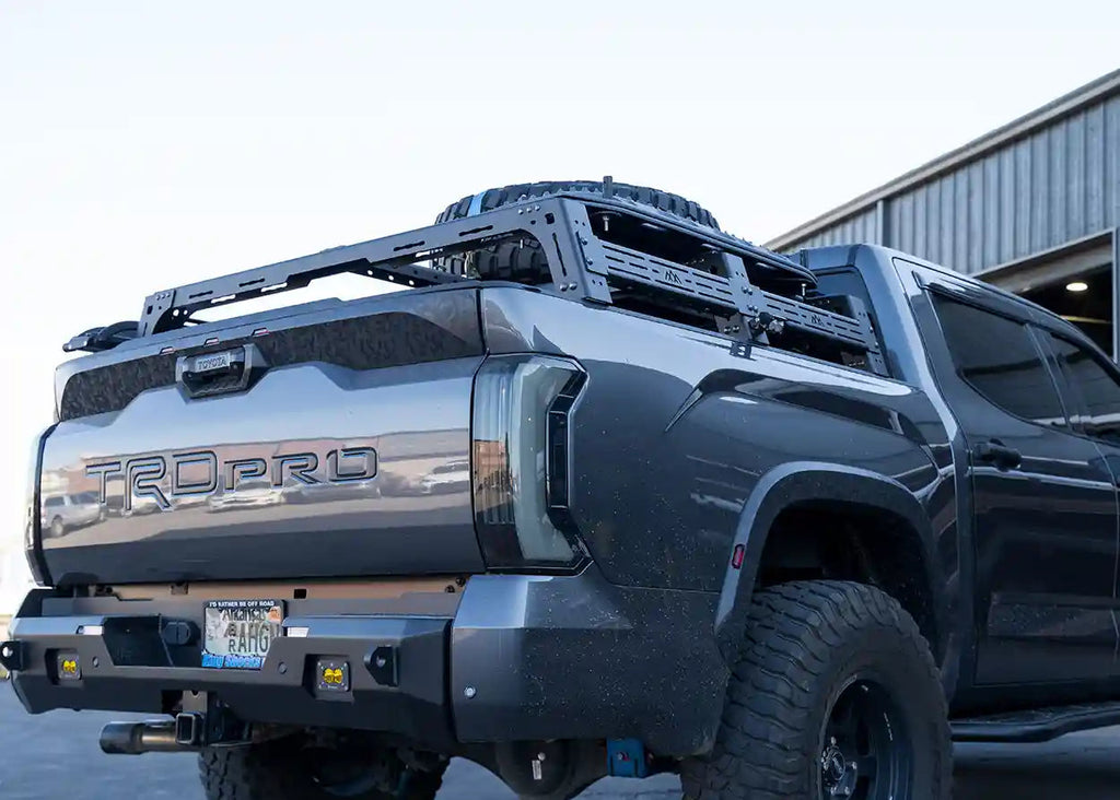 Toyota Tundra Mid-Height Bed Rack back view