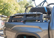 Toyota Tundra Mid-Height Bed Rack in use hauling gear