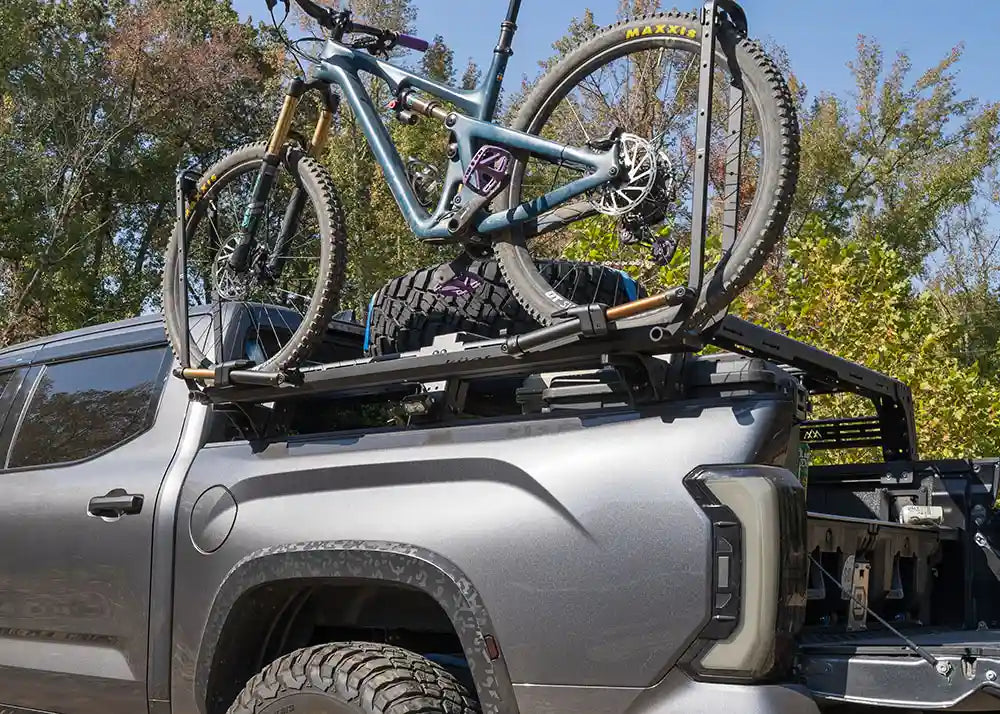 Toyota Tundra Mid-Height Truck Bed Rack with bike mount