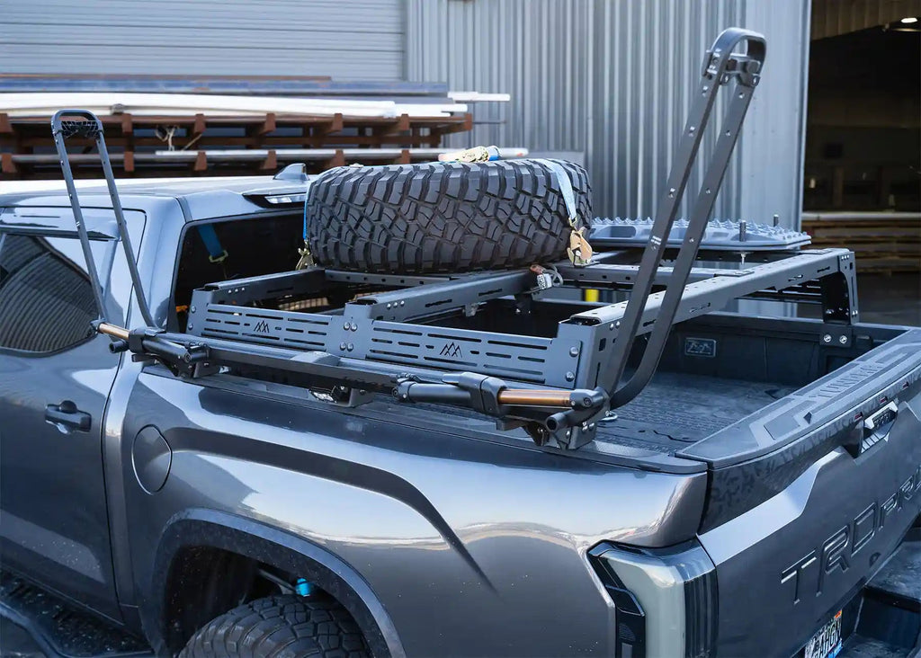 Toyota Tundra Mid-Height Truck Bed Rack installed profile