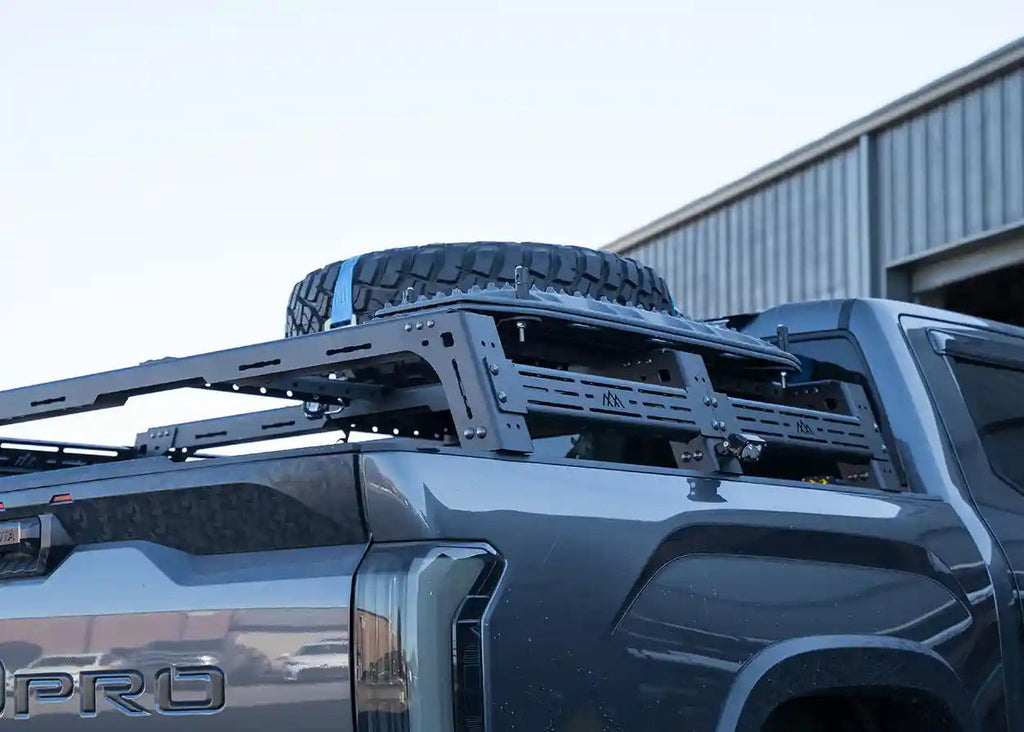 Toyota Tundra Mid-Height Truck Bed Rack close up