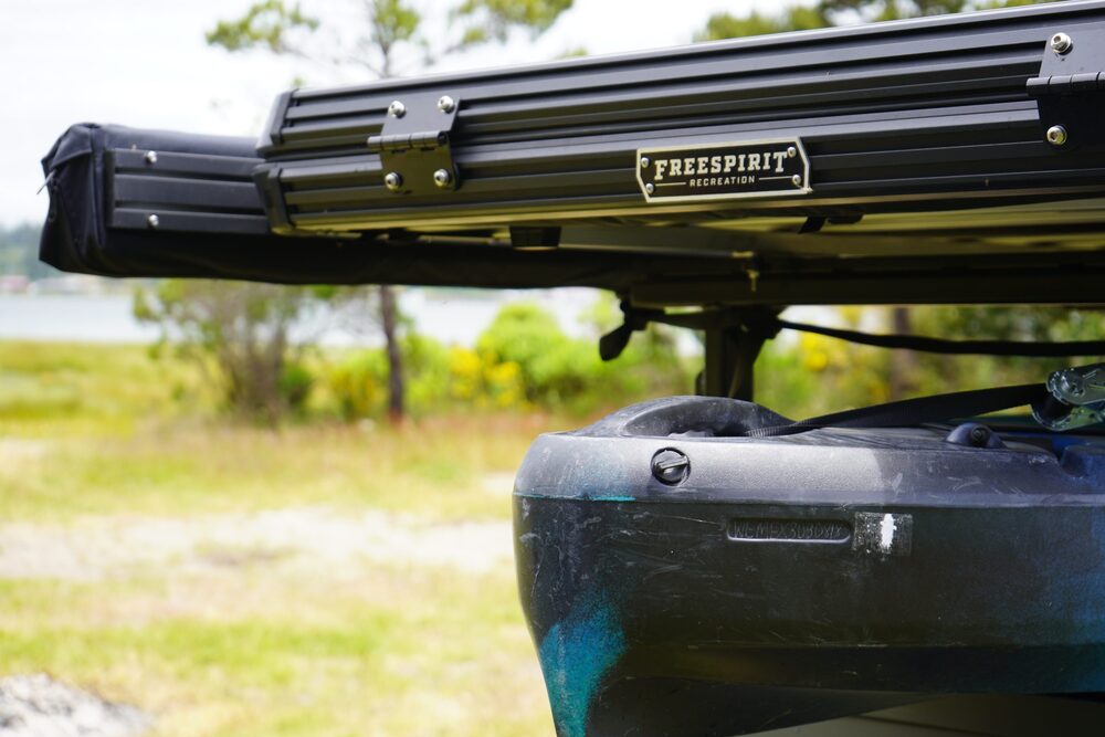 Close Up View Of The Roof Top Tent Mounted On A Trail Trailer MOD
