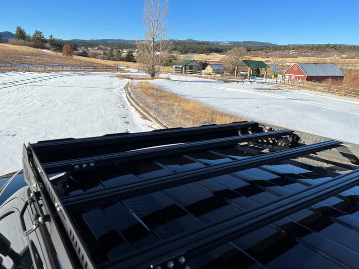 Aerial view of the alpha platform rack from uptop overland