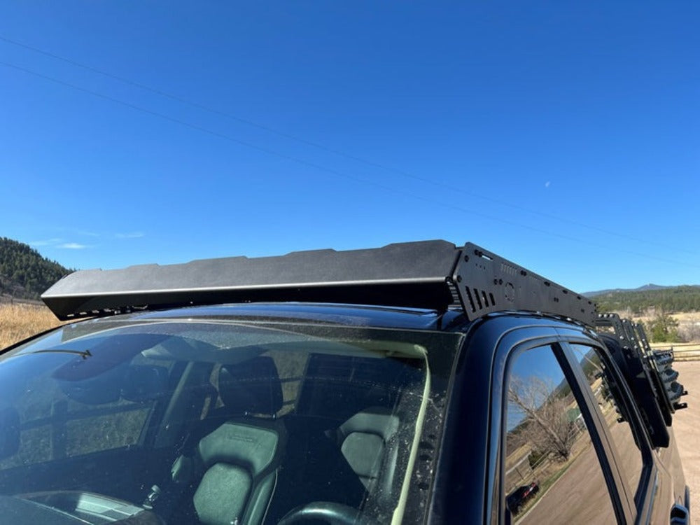 upTOP Overland Bravo 5th Gen RAM 1500 Crew Cab Roof Rack Wind Deflector 