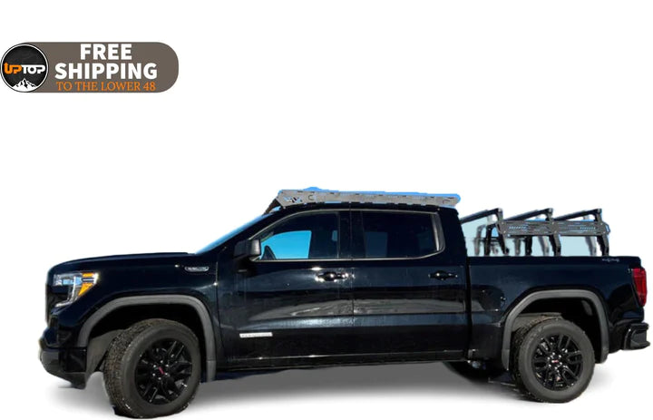 Image showing the bravo overland rack mounted on gmc sierra