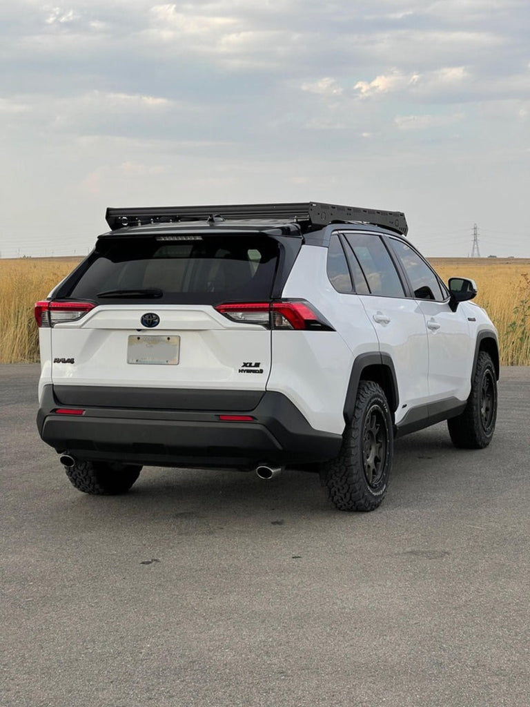 Back View Of The Mounted upTOP Overland Bravo Rav4 Roof Rack