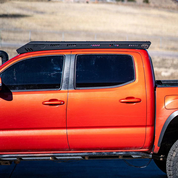 Side view of the Tacoma with the uptop overland kilo roof rack mounted