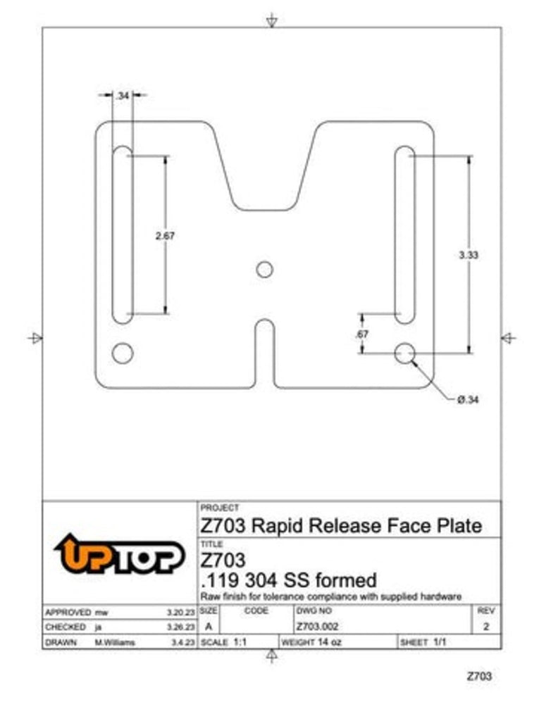 upTOP Overland Rapid Release Awning Mount Measurements 