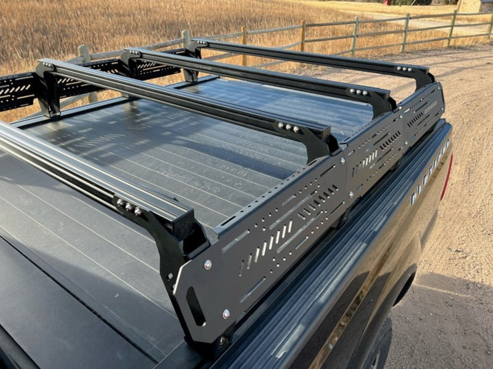 Top View Of The Mounted upTOP Overland TRUSS AFS Retrax Bed Rack