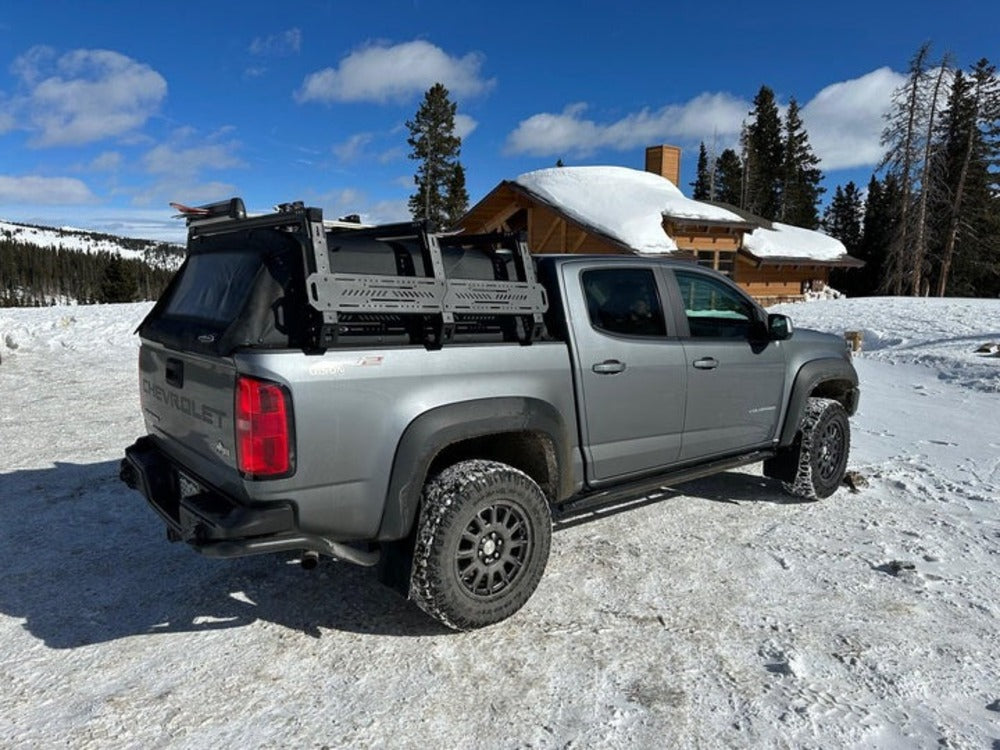 Chevy With A upTOP Overland TRUSS Soft Top Compatible Bed Rack Mounted