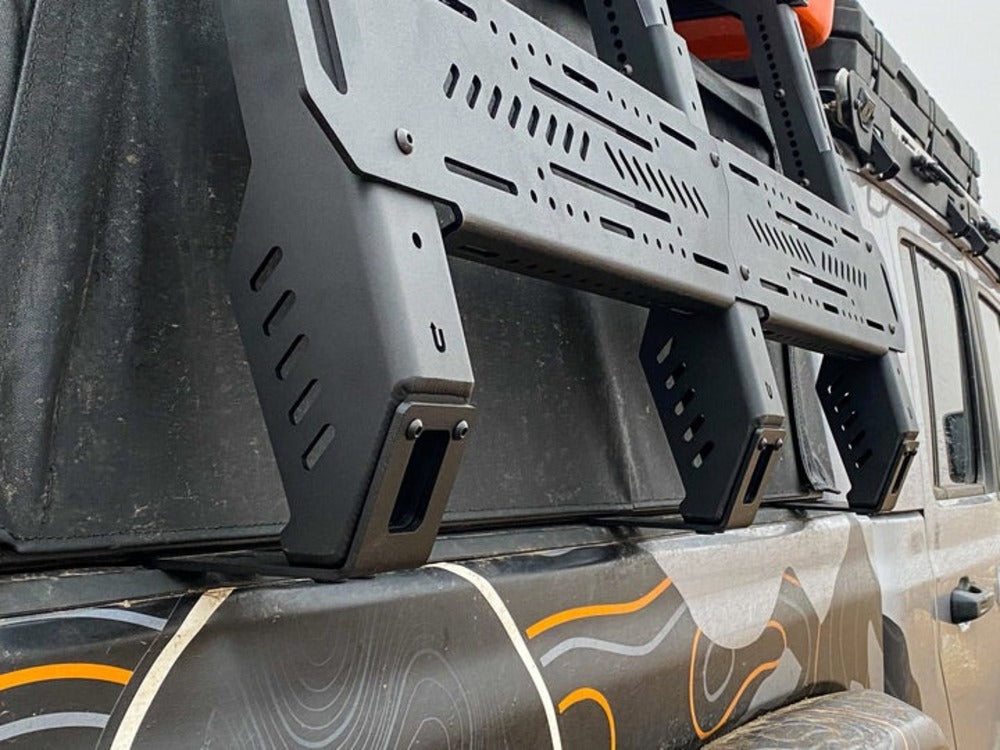 upTOP Overland TRUSS Soft Top Compatible Bed Rack Legs Close Up