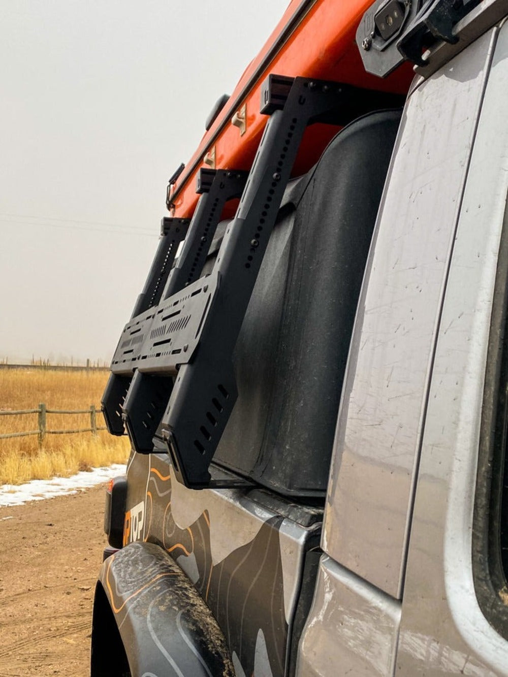 upTOP Overland TRUSS Soft Top Compatible Bed Rack Close Up