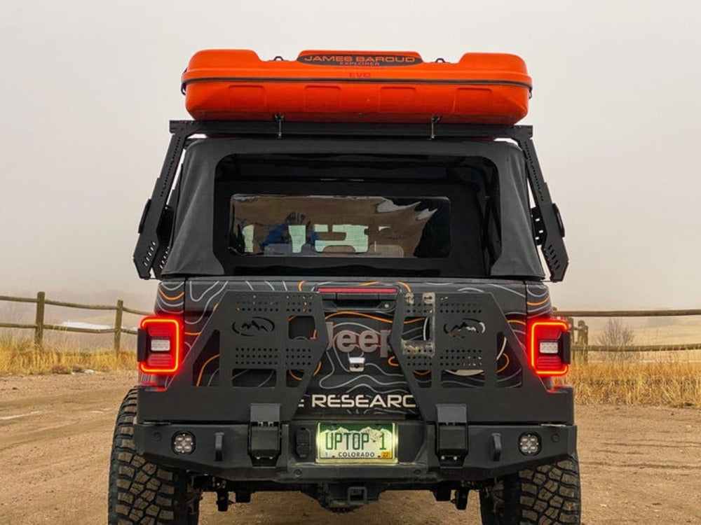 upTOP Overland TRUSS Soft Top Compatible Bed Rack Back Side