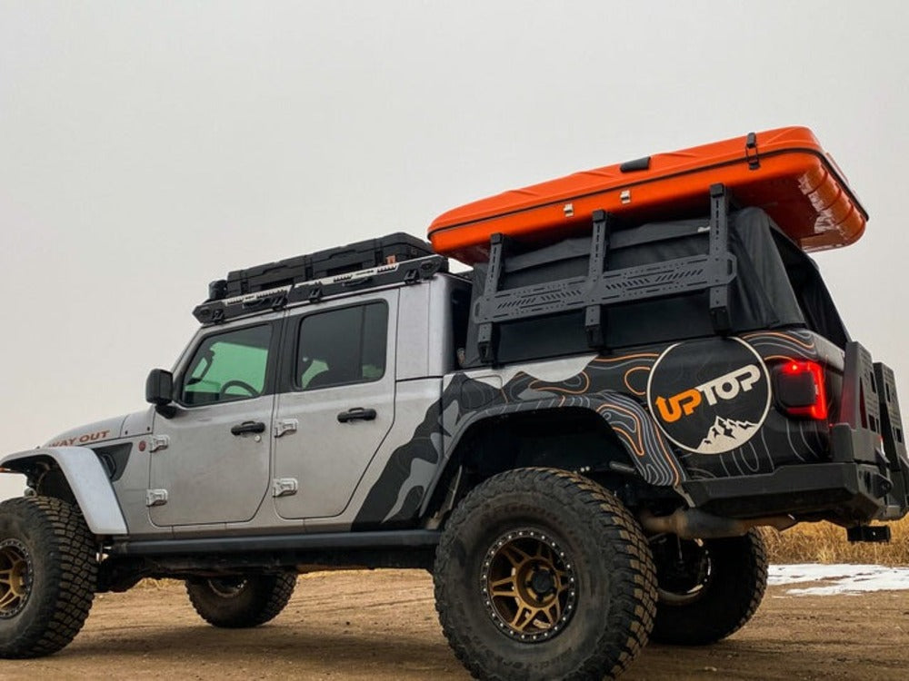 upTOP Overland TRUSS Soft Top Compatible Bed Rack Side View