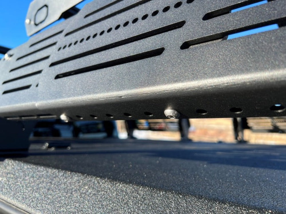 Close Up View Of The upTOP Overland Tacoma Diamondback TRUSS Bed Rack