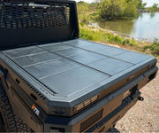 Ute 70 Tacoma tray bed L-track airline rail floor close-up