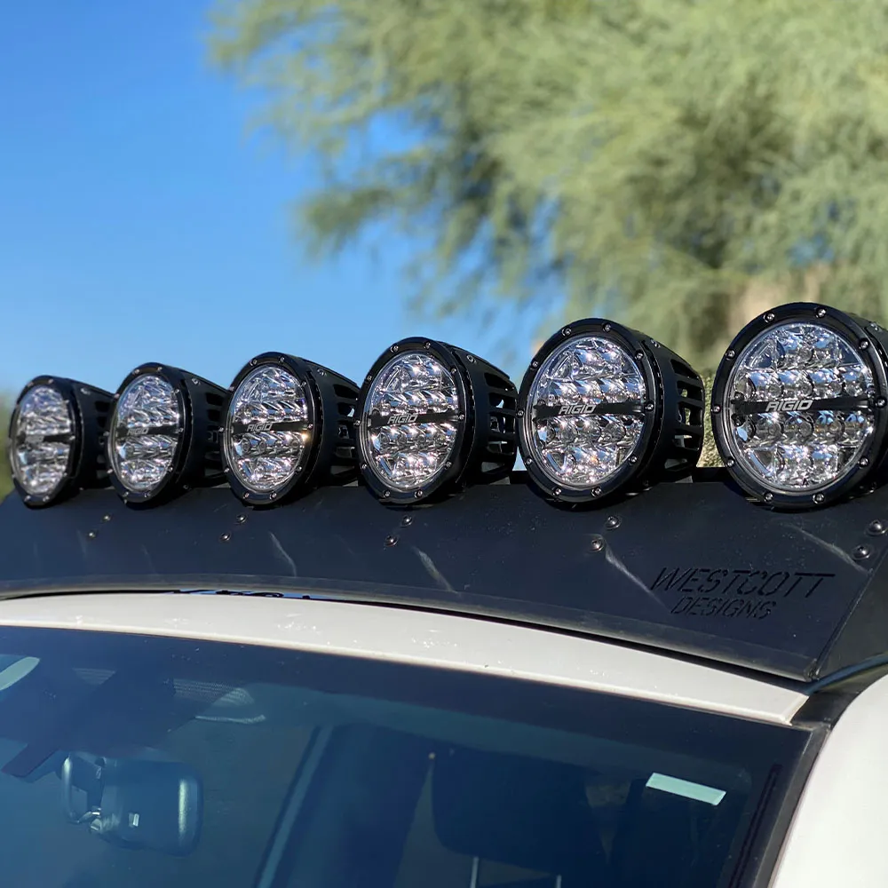 Close View Of The Light Mounted On A Westcott Designs 4Runner Roof Rack