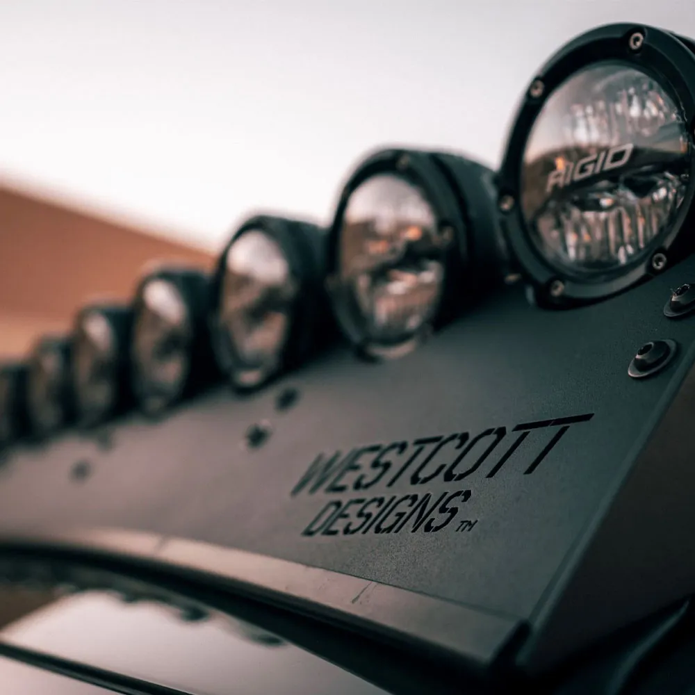 Close Up View Of  The Lights And The Westcott Designs Logo On The Wind Diffuser