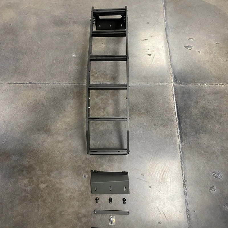 Front View Of The Westcott Designs 5th Gen 4Runner Rear Hatch Ladder Laying On The Floor