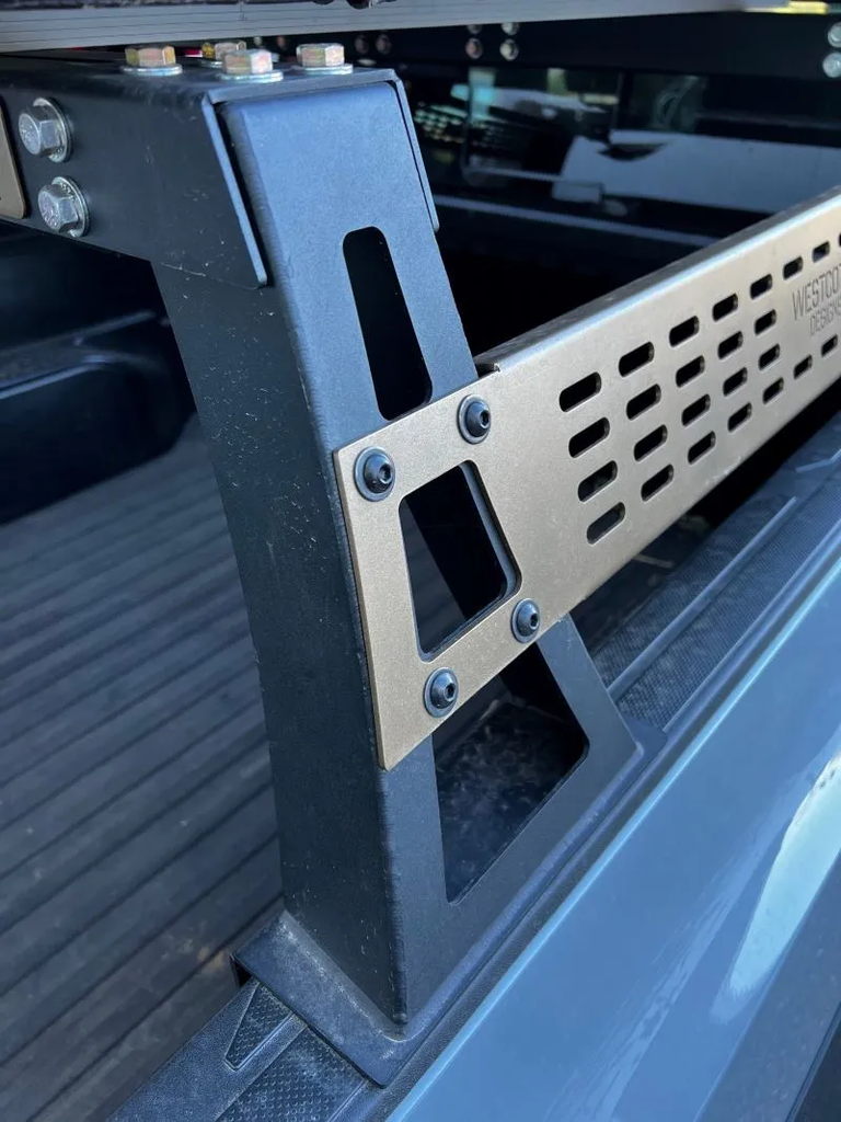 Close Up View Of The Westcott Designs 2nd & 3rd Gen Tacoma Bed Rack Molle Panel