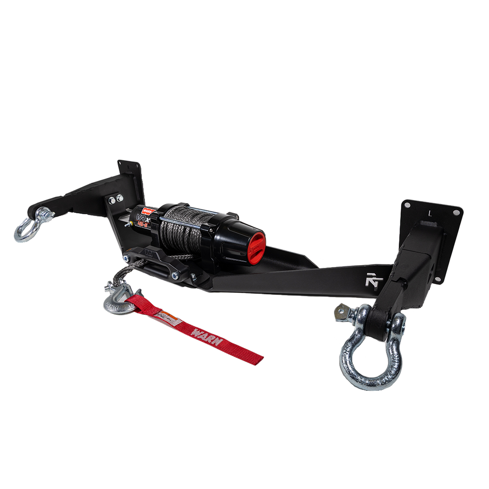 RalliTEK Hidden Winch Mount with Warn VRX 45-S and Silver D-Rings