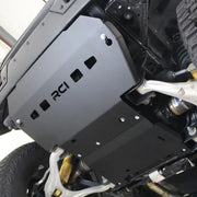Steel RCI Engine Skid Plate Mounted on the engine of Ford Bronco