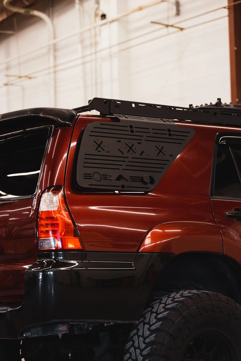 Back View of the Toyota 4Runner with a Sherpa Window Panel