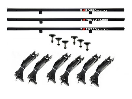 Exposed Racks 9608 Black No Drill Hard Top Roof Rack For Jeep Wrangler JKU