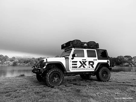 Exposed Racks 9608 Black No Drill Hard Top Roof Rack For Jeep Wrangler JKU