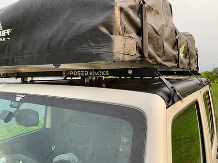 Exposed Racks 9608 Black No Drill Hard Top Roof Rack For Jeep Wrangler JKU