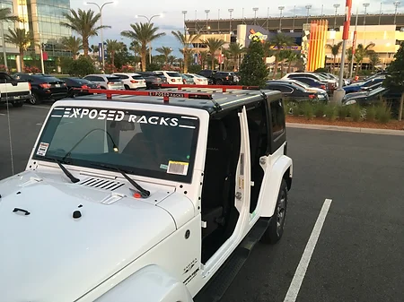 Exposed Racks 9705 No Drill Red Crossbars Jeep Wrangler JKU
