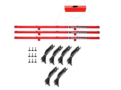 Exposed Racks 9708 Red No Drill Click In Hard Top Rack for Jeep Wrangler JKU