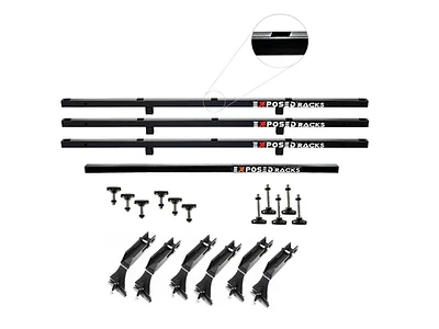 Overlander 9709 Black No Drill Click In 4-Bar Roof Rack for Jeep Wrangler JKU Media 1 of 1