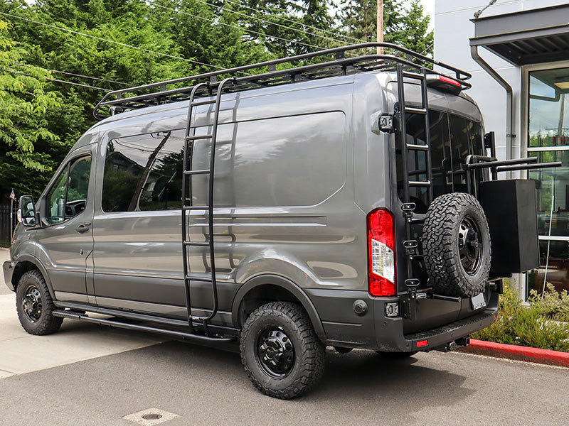 Aluminess Rear Door Ladder Full View For Ford Transit 2015+