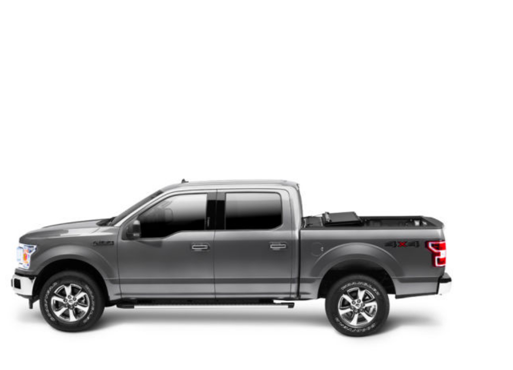 Partially Open Side View Of BAKFlip MX4 Truck Bed Cover For Ford F150