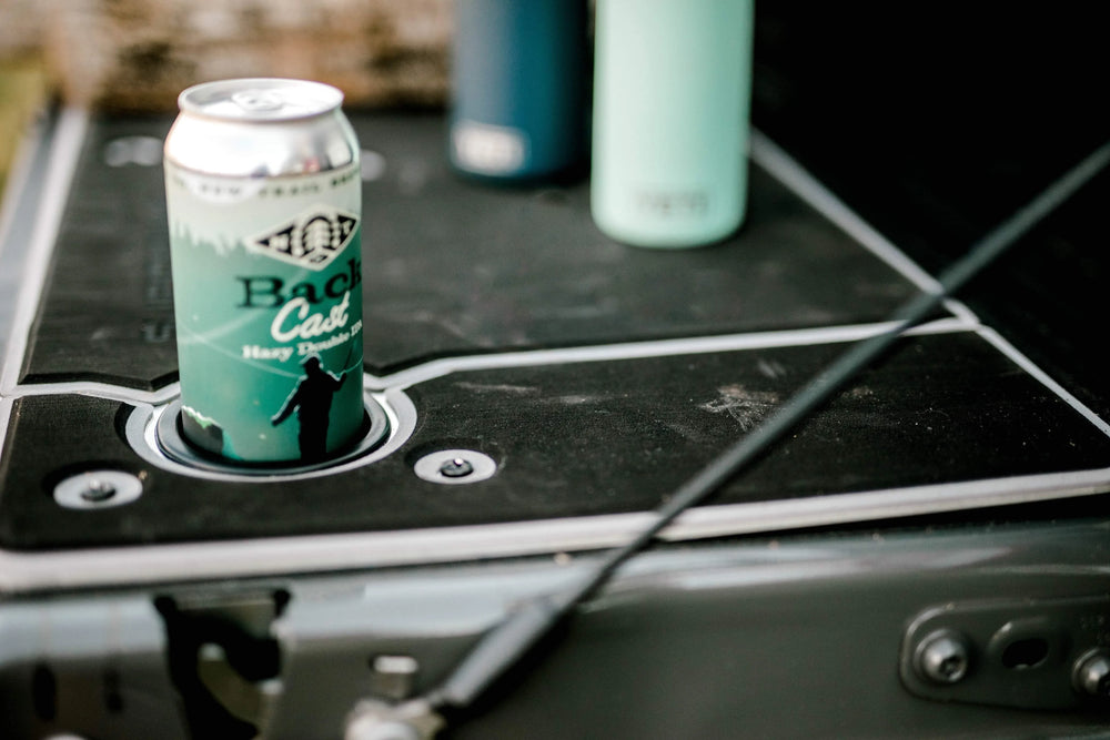 Cans Inside The Cup Holder On The BillieBars Gladiator Tailgate Cover 2019-2022
