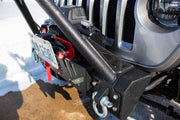 Winch Mounted on Fishbone Barracuda Stinger Bar on Jeep Wrangler and Jeep Gladiator