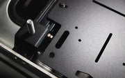 This plate features mounting locations for RotoPax, NMO antennas, various tie-downs, in addition to multiple sliding tracks positioned throughout.