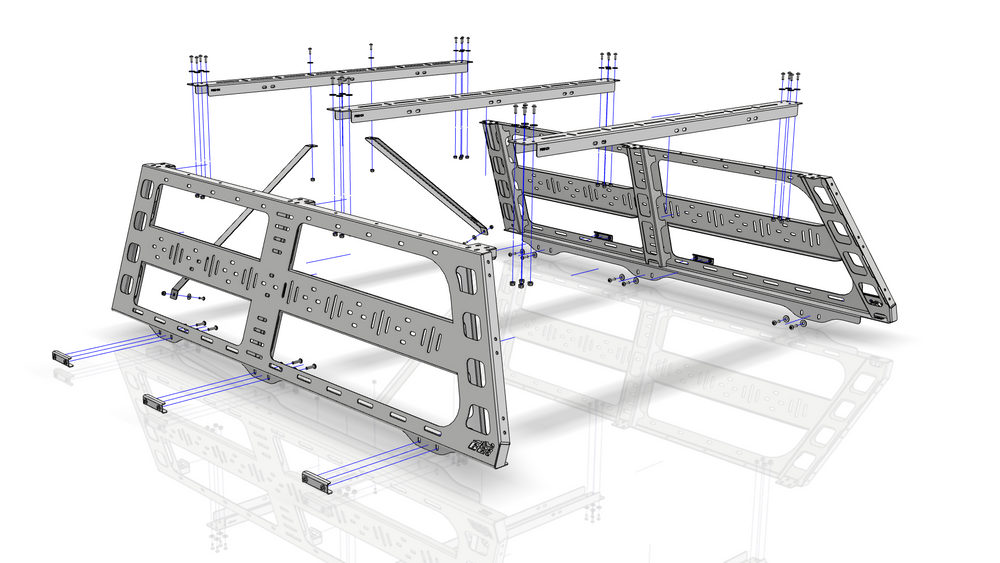 Installation Guide and Parts for CBI Offroad Fab Cab Height Bed Rack for Ford F150 2004 to 2021 Model