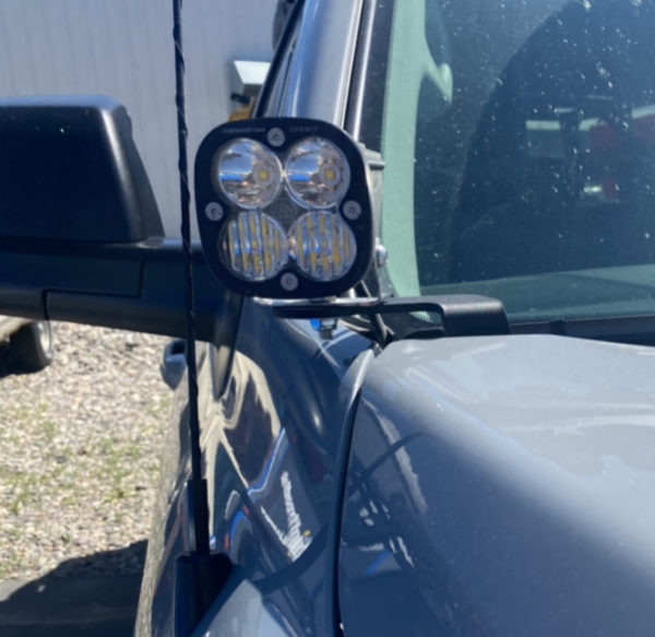 CBI Offroad Fab Toyota Tundra 2007-2021 Ditch Light Bracket Attached To The Hood Of The Vehicle