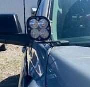 CBI Offroad Fab Toyota Tundra 2007-2021 Ditch Light Bracket Attached To The Hood Of The Vehicle
